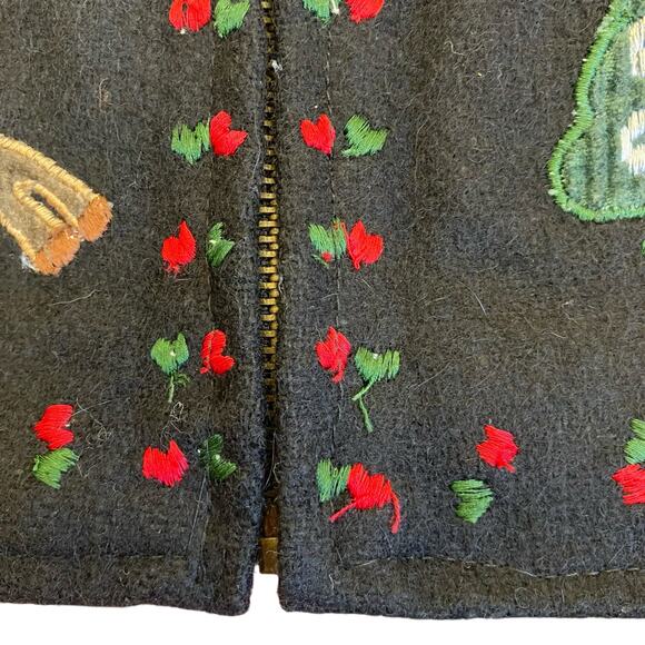 Paul Harris Sz M Vintage Wool Blend Christmas Holiday Vest Embroidered Retro - Picture 14 of 16